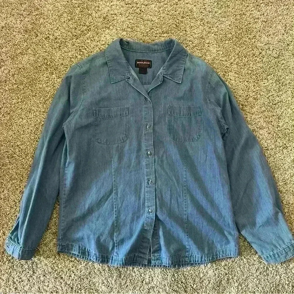 Woolrich vintage denim button down shirt - Picture 1 of 8